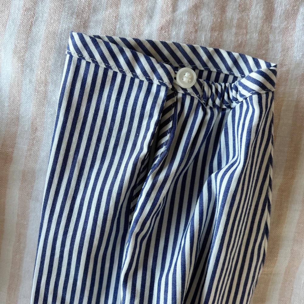 J.Crew Blue Stripe Wrap Top Size Petite Large - Picture 3 of 8